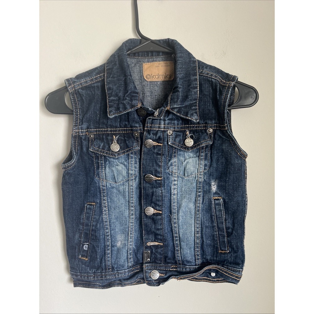 Akdmks Denim Button Vest Dark Wash- Size 7